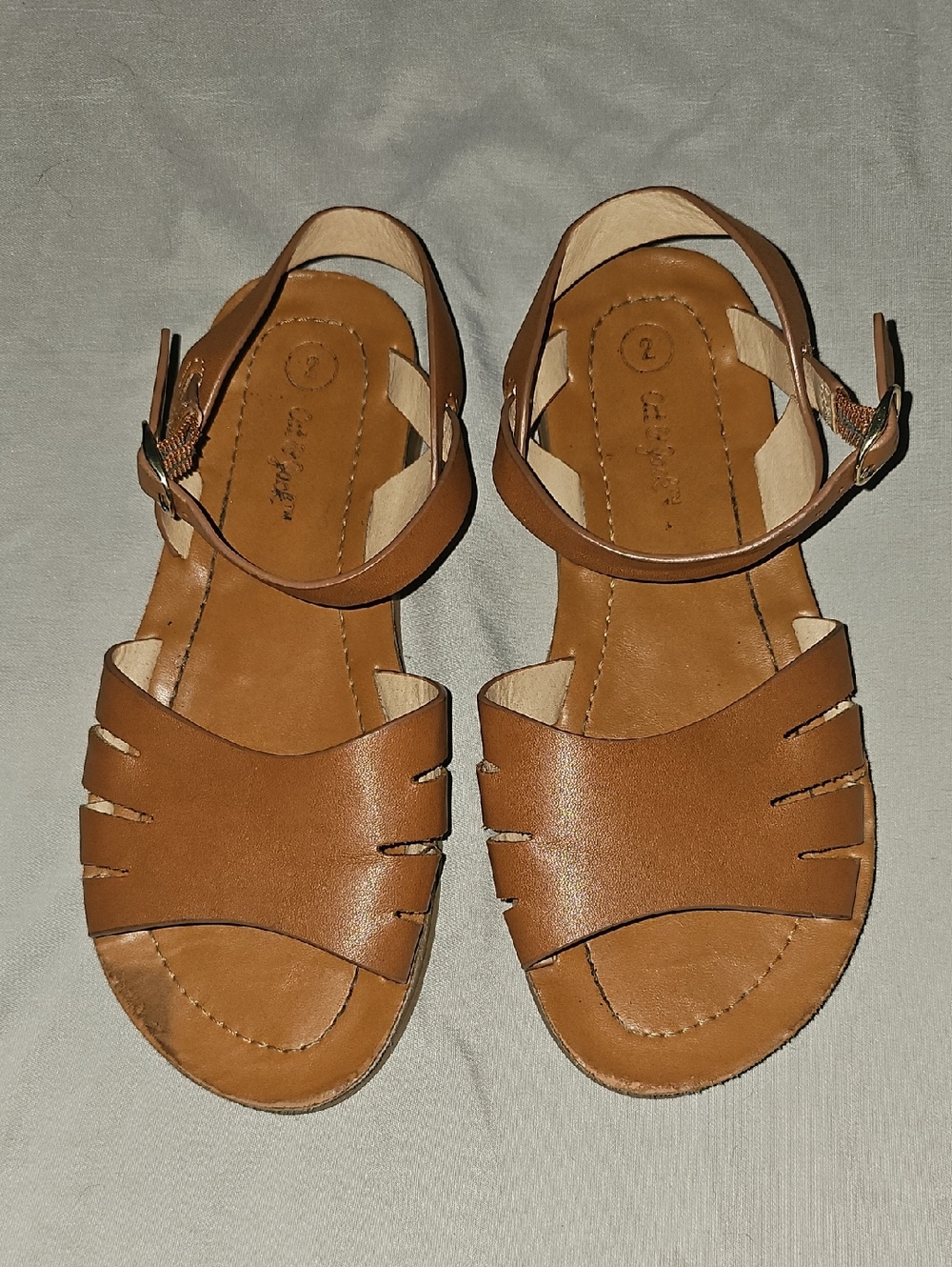 Like NEW: Cat & Jack Lilian Cognac Brown Sandals - Size 2